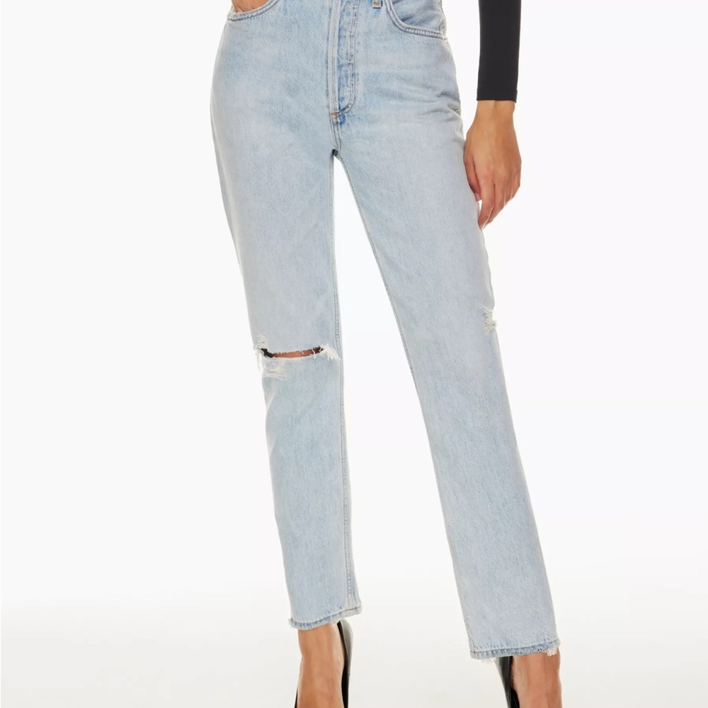 Agolde Light Wash Straight Leg Jeans